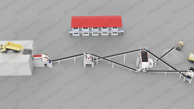 CS135復(fù)合圓錐破碎機(jī)在生產(chǎn)線中的位置
