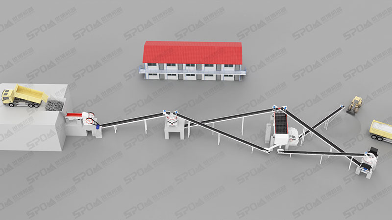 石料破碎生產(chǎn)線三段二閉路設(shè)計(jì)圖